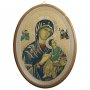 Icona ovale laccata oro "Madonna del Perpetuo Soccorso" - dimensioni 21,5x16 cm