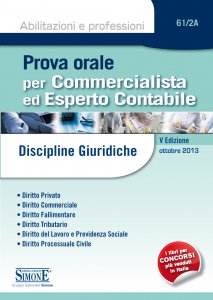 Copertina di 'Prova orale per Commercialista ed Esperto Contabile - Discipline Giuridiche'